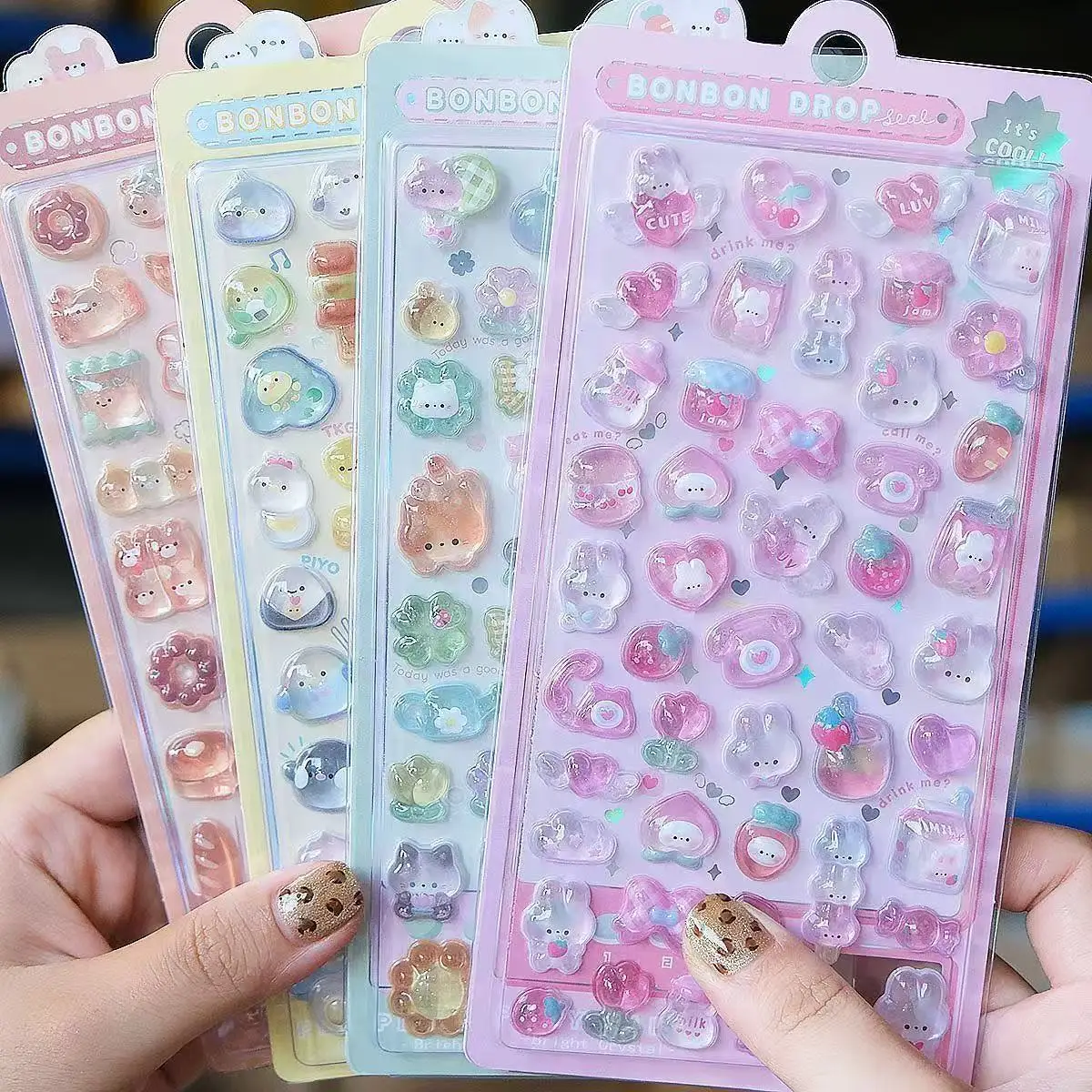 Resin Art Case - =-=2027Kawaii 3D Jelly Resin Stickers Cute