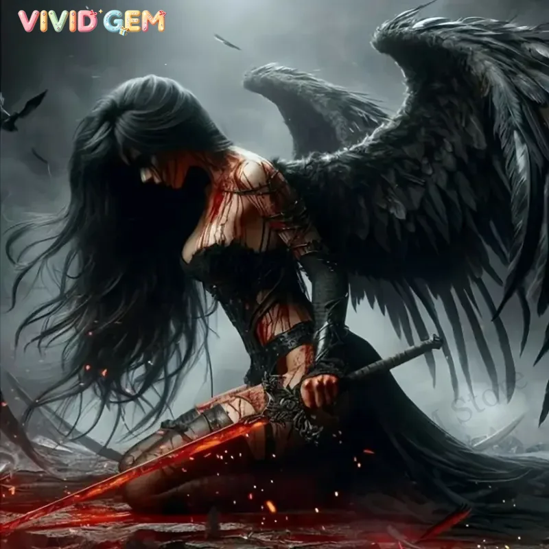 Resin Art Wallpaper - VIVID GEM Fallen Angel DIY 5D