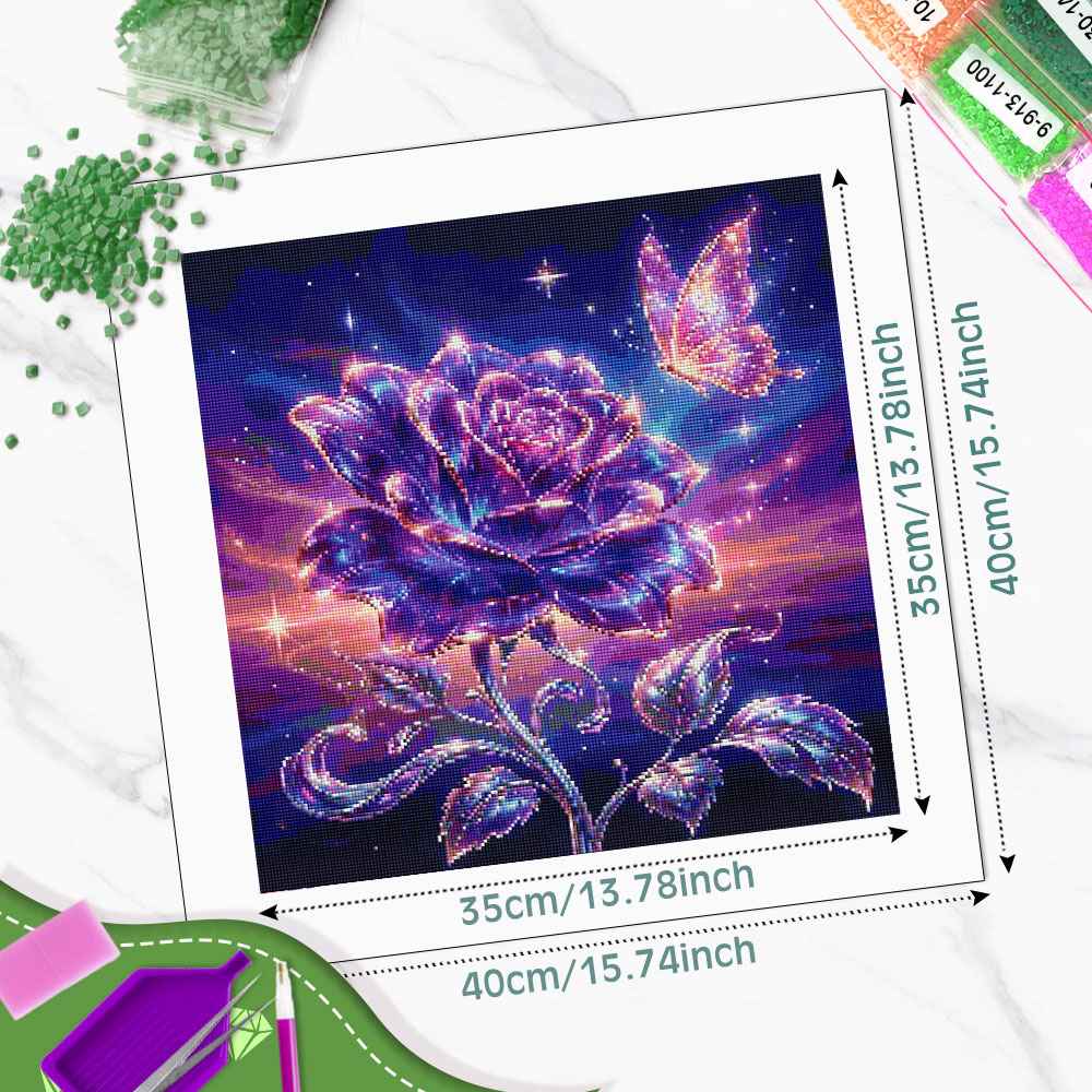 Huacan Full Square Round Diamo - Resin Art Rose recension och pris