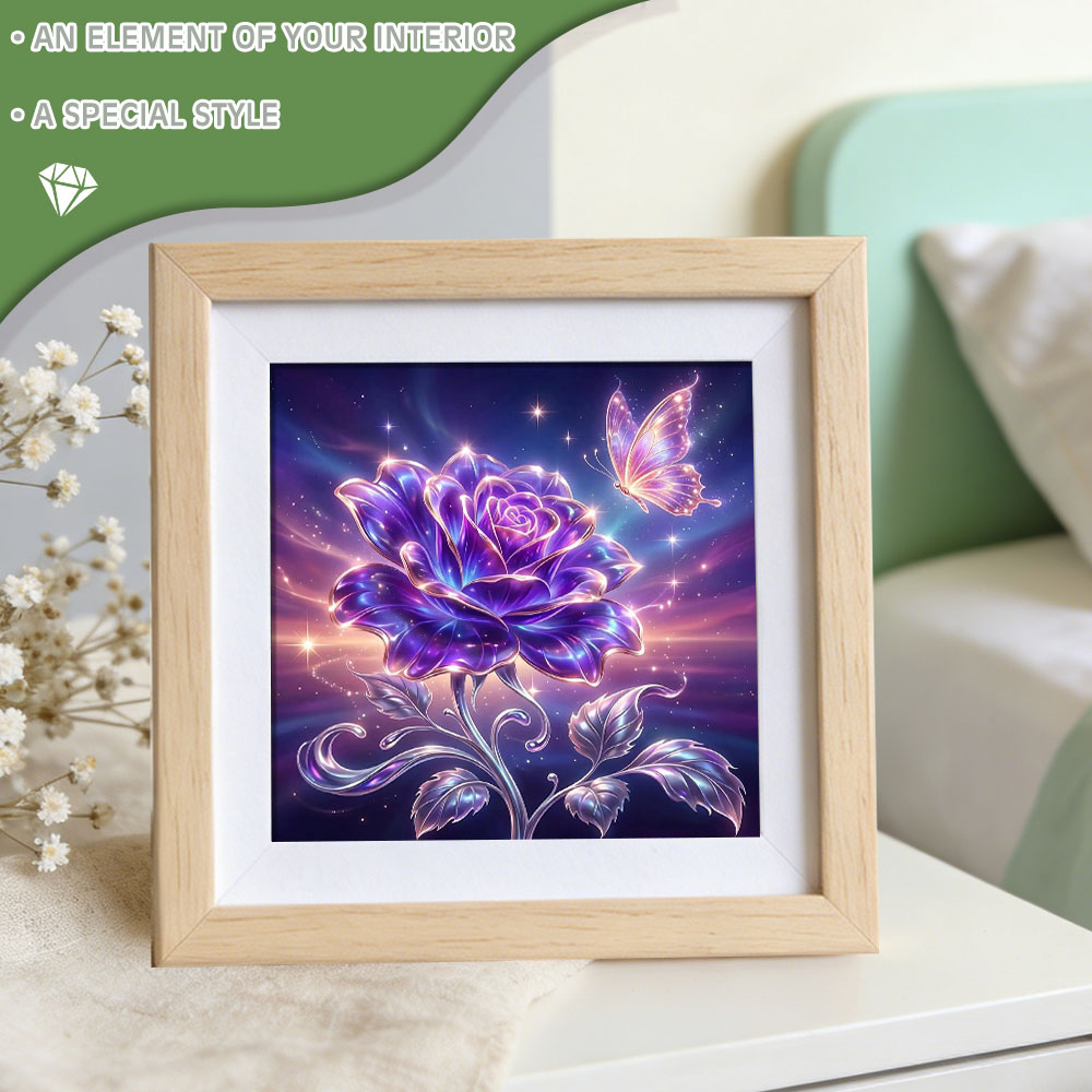 Huacan Full Square Round Diamo - Resin Art Rose recension och pris