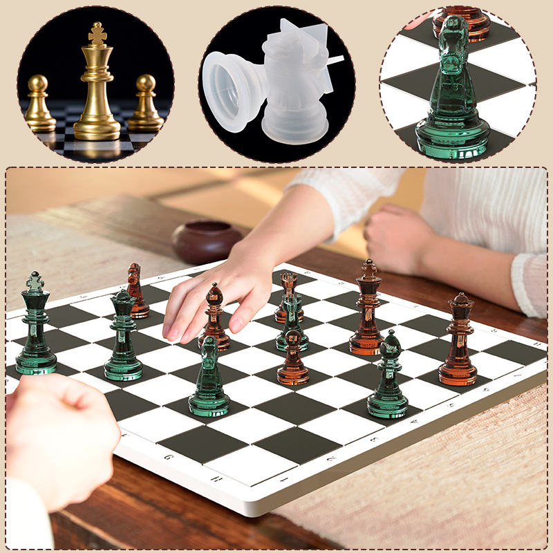 6 Pcs Set Chess Silicone Mold  - Resin Art Work recension och pris